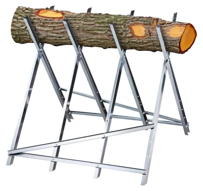 Zdjęcie produktu dla Kozioł do cięcia drewna składany - Stal - Srebrny - 80 x 80 x 82 cm - Do drewna opałowego i kłód