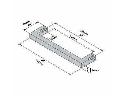 Produktbild von Hettich Möbelgriff Edelstahl 14,0 x 142,0 x 40,0 mm - 1 Stück