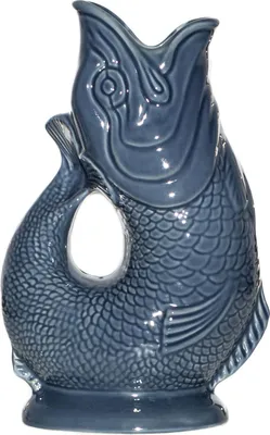 Produktbild von Gluckigluck Wasserkaraffe mit Gluckergeräusch, handgefertigt, ikonisches Design, Farbe:Blaugrau, Fassungsvermögen:1,2 L