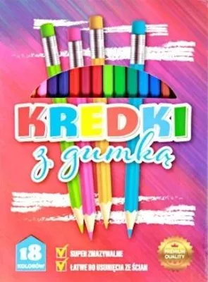 Image de Crayons de couleur avec gomme 18 couleurs