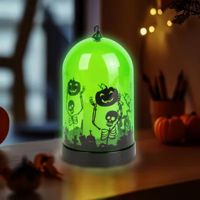 Productafbeelding van Halloween LED-decoratie - groen - 3 x AAA-batterijen - 8 x 12,5 cm, AI-gegenereerde afbeelding