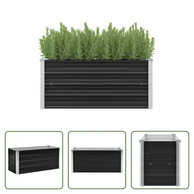 Immagine prodotto di The Living Store Letto da giardino rialzato antracite 100 x 40 x 45 cm Acciaio zincato