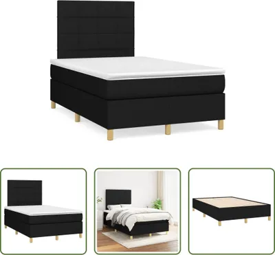 Produktbild von The Living Store Boxspringbett mit Matratze Schwarz 120x190 cm Stoff