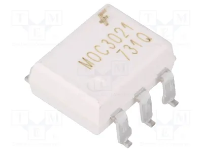 Image de 1 x Optotriac Triac 5,3 kV, 1 canal : MOC3021SR2M, optotriac, boîtier DIP6