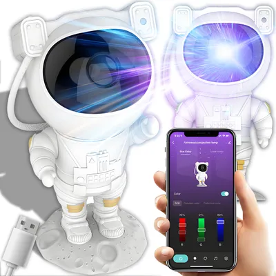 Produktbild von Astronauta LED gwieździste niebo projektor lampka nocna gwieździste niebo projektor lampka nocna projektor gwiazda do sypialni przyjęcie przedszkole USB Retoo
