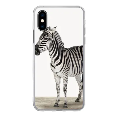 Produktbild von MuchoWow® Handyhülle Schutzhülle Hülle für iPhone X Zebra - Mädchen - Tiere - Kinder - Jungen Silikon Softcase Handy Hülle - Handyhülle