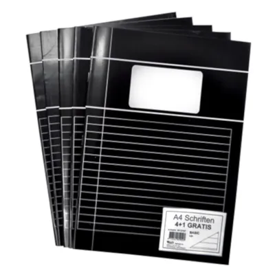 Produktbild von notizbuch A4 Linien Papier schwarz 5 Stk