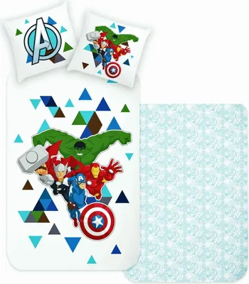 Produktbild von JACK Renforcé Wende Bettwäsche 2 tlg. 135x200cm Disney Avengers Captain America Hulk Bunt Reißverschluss