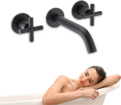 Produktbild von Silla | Unterputz-Waschtischarmatur - Schwarz - Spültischarmatur - Messing - Wasserhahn Bad