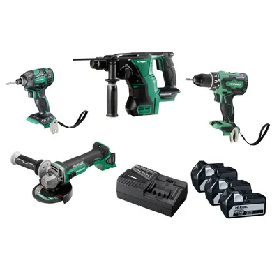 Zdjęcie produktu dla Hikoki KC18DG4LWDZ, Cordless angle grinder, Wiertarka kombi bezprzewodowa, Bezprzewodowy klucz udarowy,..., Zielony, Bezszczotkowy, 70 N·m, Bezszczotkowy, 12,5 cm