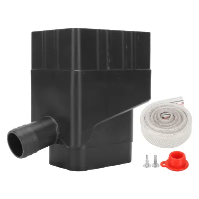 Obrázok produktu pre Systém zberu dažďovej vody Standard Downspout Water Diverter Connector System s 40-palcovou hadicou pre záhradu s trávnikom (čierna )