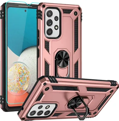 Image de Housse de protection blindée pour Samsung Galaxy A53 5G anneau en verre rose