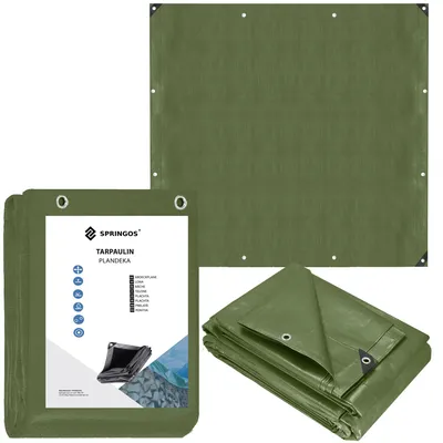 Productafbeelding van Afdekzeil | Dekzeil | Zeildoek | Waterdicht | PVC | 4 x 4 m | 120 g/m2 | Groen