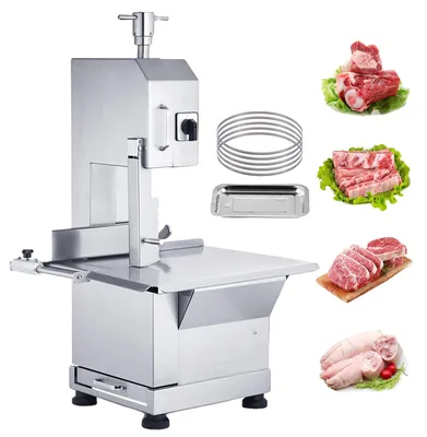 Zdjęcie produktu dla VEVOR Komercyjna przecinarka do kości 2200 W, 1000 kg/h przecinarka do kości Przecinarka do kości z mrożonego mięsa, 0-180 mm Piła do kości o regulowanej grubości Stół roboczy 470 x 530 mm