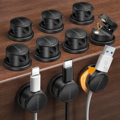 Productafbeelding van 10-Pack Magnetische Kabelhouders met 360° Draaifunctie