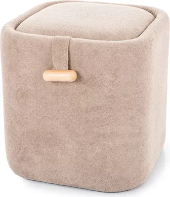 Image de Tabouret rembourré MOHAMED avec espace de rangement - beige