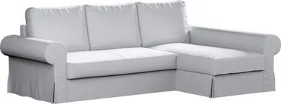 Produktbild von Dekoria Bezug für Backabro Bettsofa / Recamiere, weiß, Bezug für Bettsofa Backabro mit Recamiere