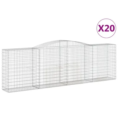 Produktbild von Gabionen mit Hochbogen 20 Stk 400x50x120/140cm Verzinktes Eisen
