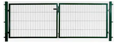 Produktbild von Doppelflügeltor grün 300 x 100 cm für Stabmattenzaun mit Befestigungsmaterial