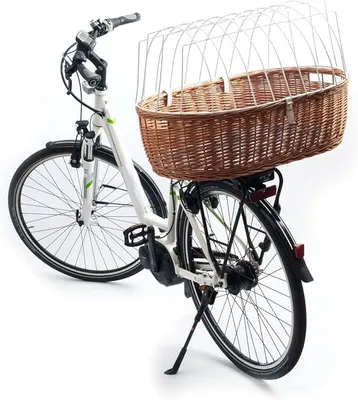 Produktbild von Fahrrad-Tierkorb mit Halter, L: 68 cm - Gepäckträgermontage