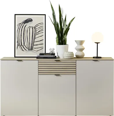 Produktbild von Sideboard >Ina< in Cashmere / Riva Eiche Nachbildung - 90x180x45cm (BxHxT)
