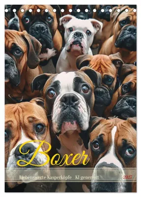 Produktbild von Boxer - Liebenswerte Kasperköpfe (Tischkalender 2027 DIN A5 hoch), CALVENDO Monatskalender