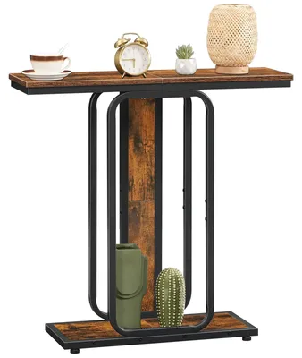 Consoletafel, 2-stufig, Vintage Braun/Schwarz, 75x24x75 cm