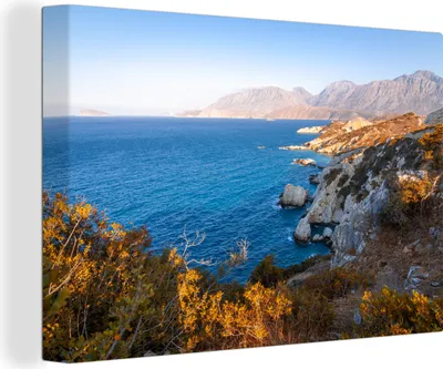 Produktbild von MuchoWow® - Leinwandbilder - Die Küste von Kreta, Wandbild, Wanddeko Bilder Wohnzimmer, 30x20 cm