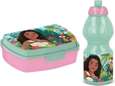 Produktbild von Disney Moana Vaiana Mädchen Kinder 2 tlg. Set Brotdose Trinkflasche