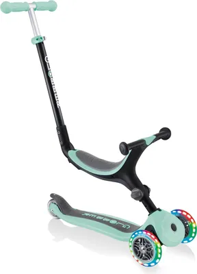 Produktbild von GLOBBER GO-UP FOLDABLE LIGHTS – 3 in 1 Dreirad, 120/80 mm, ABEC 5, 3-rädrig, höhenverstellbar, LED-Rollen, mint