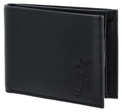 Zdjęcie produktu dla Czarny skórzany portfel z ochroną RFID - 10,5 x 8,5 cm - Oxmox Leather