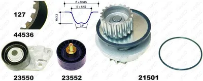 Produktbild von MAPCO 41536 Zahnriemensatz + Wasserpumpe für DAEWOO LANOS (KLAT) für CHEVROLET Rezzo (U100)