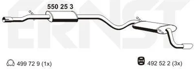 Produktbild von ERNST 550253 Endschalldämpfer für FIAT Seicento / 600 Schrägheck (187) Auspuff