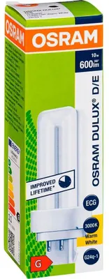 Produktbild von Osram Dulux D/E, 10 W, G24q-1, T11X2, 20000 h, 600 lm, Warmweiß