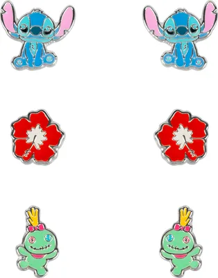 Image de Stitch - 3 paires de boucles d'oreilles à tige - Laiton plaqué