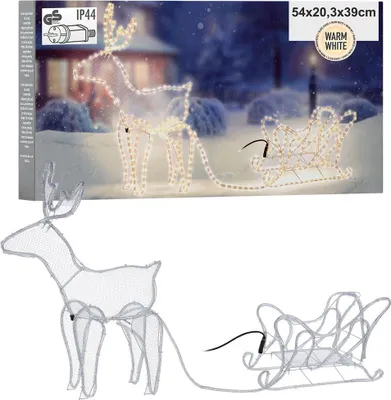 Obrázok produktu pre Sob so saňami, 504 LED svetiel, vnútorná/vonkajšia vianočná dekorácia