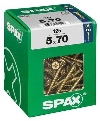 Zdjęcie produktu dla SPAX 4081020500708, Śruba, Stal, Cynk, Drewno, Płaska głowa, Pozidriv, Żółty