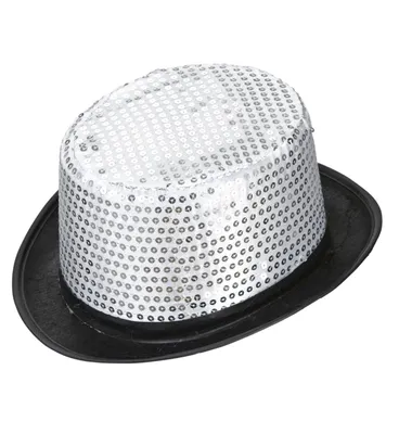 Produktbild von Zylinder mit Pailletten silber