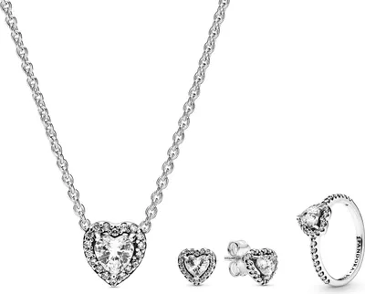 Pandora 68333 Damen Schmuck-Set Kette, Ohrringe und Ring Herz 1