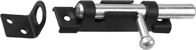 Produktbild von Grendelriegel Türriegel Schubriegel Bolzenriegel 70 x 16 Bolzen 9 mm schwarz - silber