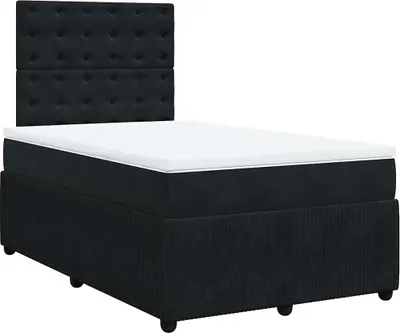 Produktbild von vidaXL Boxspringbett mit Matratze Schwarz 120x190 cm Samt