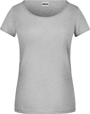 Produktbild von Ladies'-T Damen T-Shirt mit trendigem Rollsaum grey-heather, Gr. L