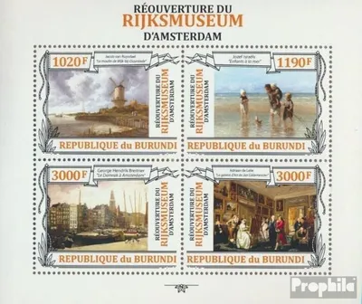 Produktbild von Briefmarken Burundi 2013 Mi 3163-3166 Kleinbogen (kompl. Ausgabe) postfrisch Reichsmuseum