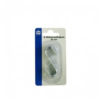 Produktbild von Universalhaken 6 cm 4 Stück verchromt