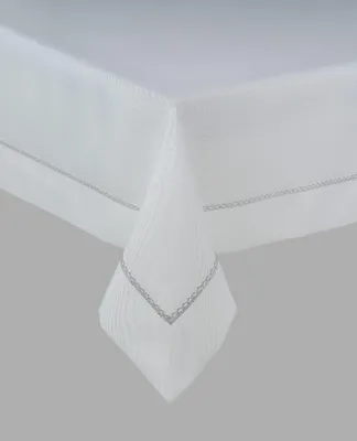 Produktbild von Tischdecke Läufer 50x100 Silber weiß Guipure mit silbernen Elementen