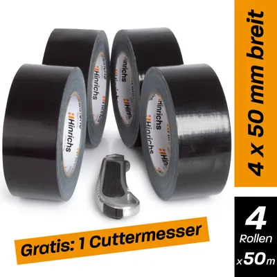 Image de Hinrichs 4 rouleaux de ruban blindé noir 50m