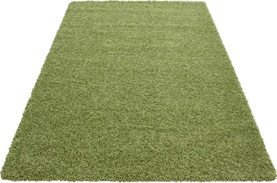 Zdjęcie produktu dla Dywan do salonu z wysokim włosiem, jednokolorowy design, długie runo, shaggy, nowoczesny i miękki, Rozmiar: 80 x 250 cm, Kolor: Zielony
