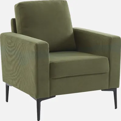Produktbild von sweeek - Sessel mit Kord-Bezug und Metallfüßen - Dunkelkhaki