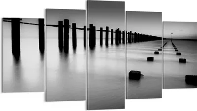Produktbild von Bild auf Leinwand - Leinwandbild - Meer Ufer Ozean Horizont - 160x85cm - Wand Bild - Wanddeko - Leinwanddruck - Bilder - Kunstdruck - Wanddekoration - Leinwand bilder - Wandkunst - EA160x85-2229