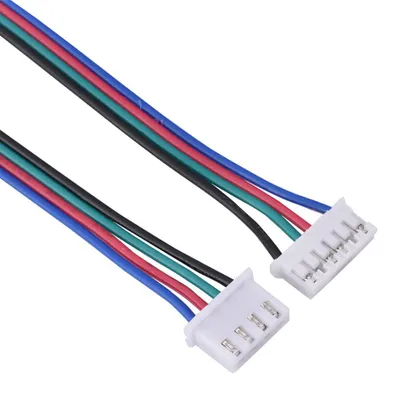 Zdjęcie produktu dla Kable z podwójnymi końcówkami HX2.54, 4-pinowe i 6-pinowe, białe, do silników krokowych drukarek 3D, 500 mm